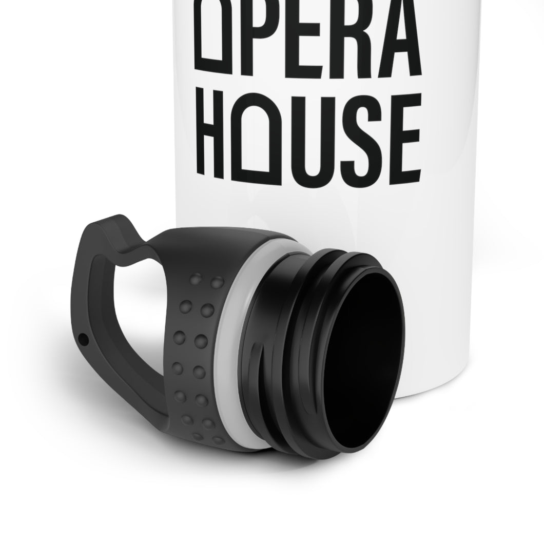 Lebanon Opera House Stainless Steel Water Bottle (Black on white)