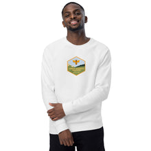 Load image into Gallery viewer, Vermont Beekeepers Association unisex organic raglan sweatshirt
