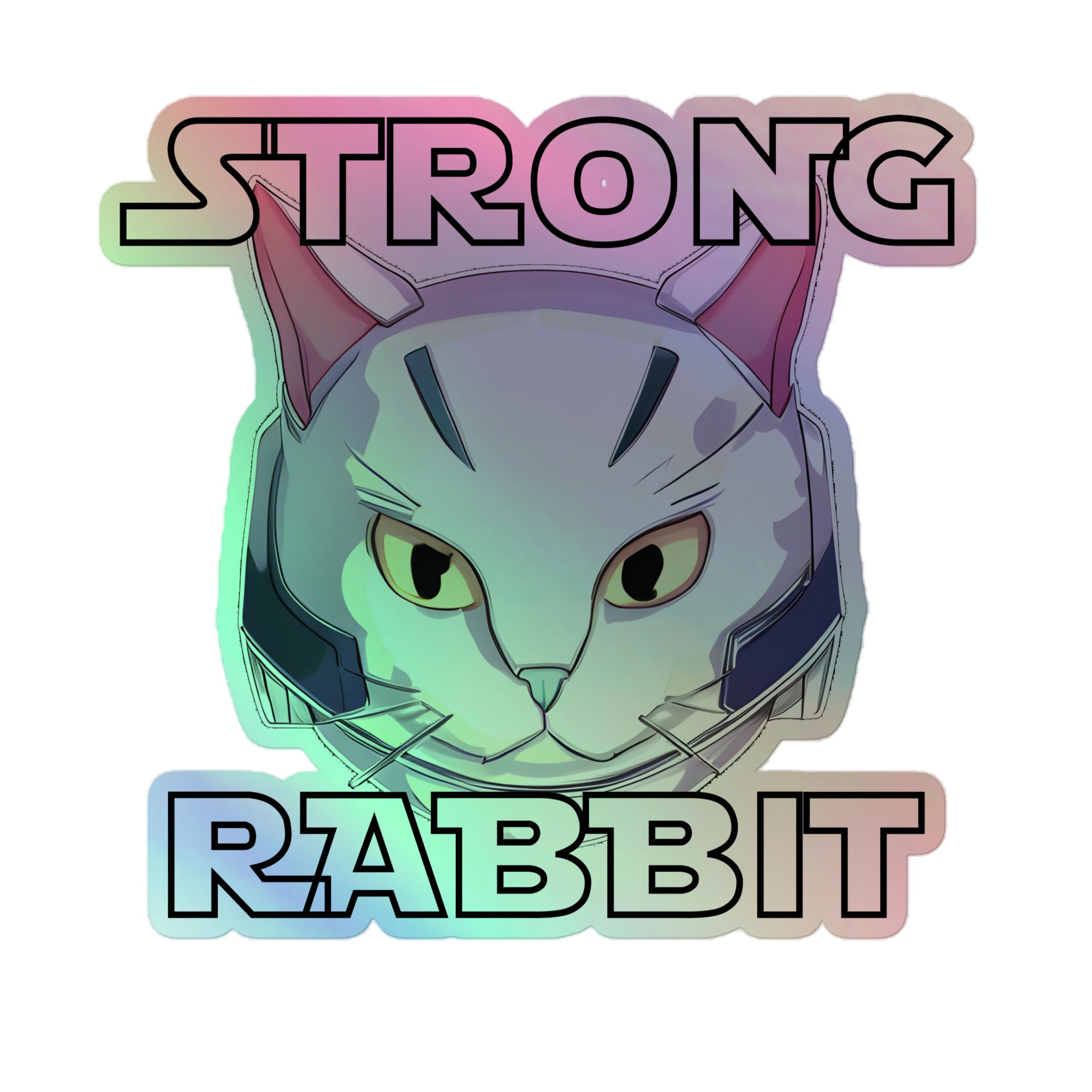 STRONG Rabbit BattleCat Holographic stickers – Strong Rabbit Designs