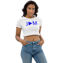 Load image into Gallery viewer, JAM Organic Crop Top with Blue Logo
