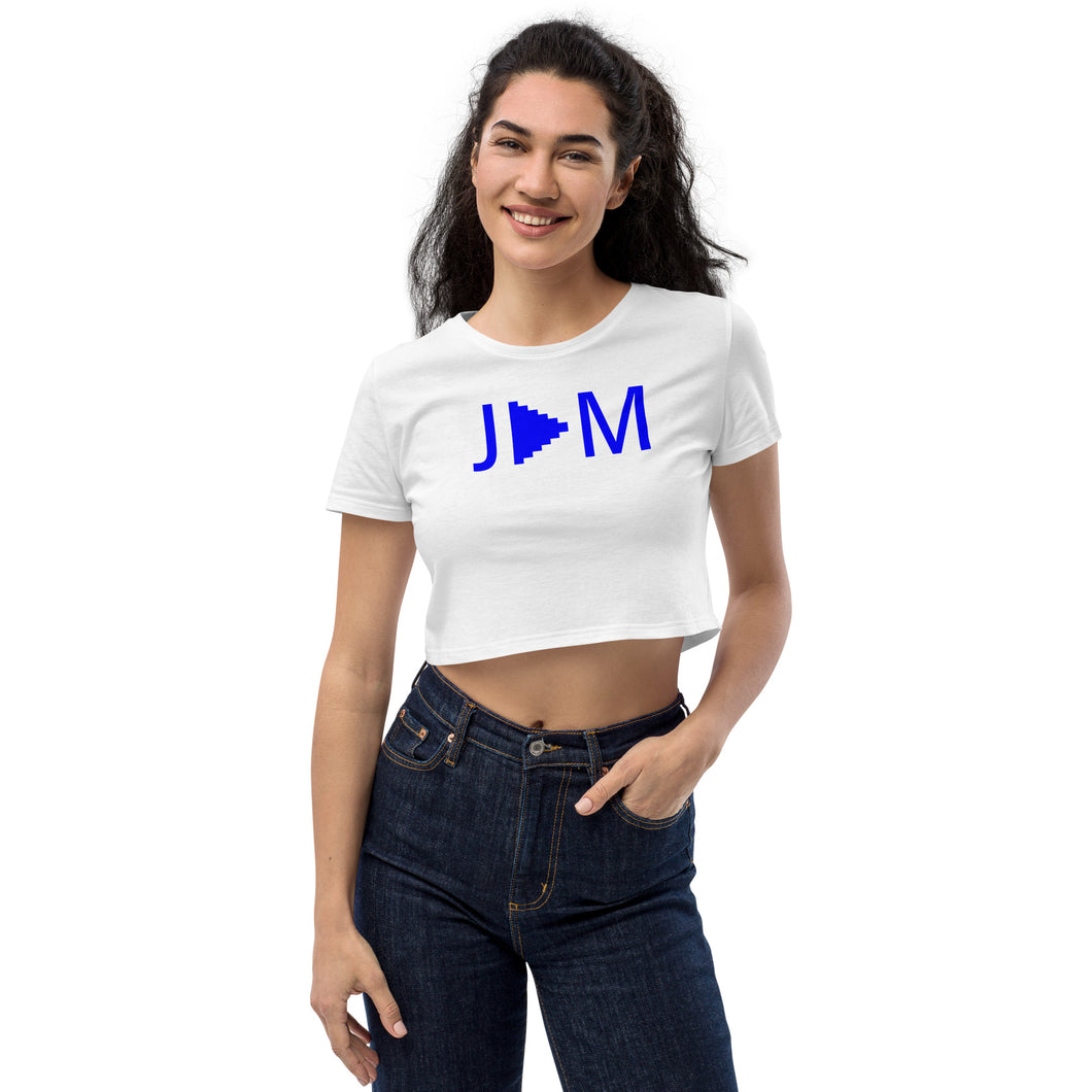 JAM Organic Crop Top with Blue Logo