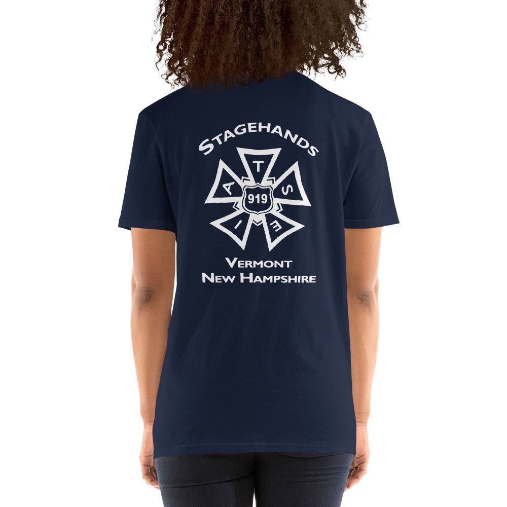 IATSE 919 Short-Sleeve Unisex T-Shirt with Back Print – Strong
